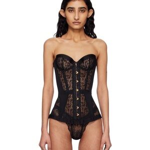 Agent Provocateur Elegant Black Lace Corset Lingerie